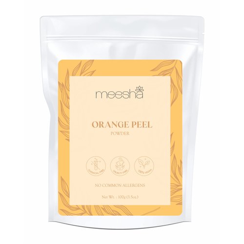 Orange Peel (Citrus Sinensis) Powder by meesha | Natural, Vegan and Cruelty Free Facial mask for glowy skin, anti-inflammatory, unclog pores |DIY skin hair care |, 100 Gram ( pack of 1 )