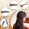Wanmu 30Pcs Metal Snap Hair Clips for Women, 2.4" Brown Long Barrettes, Small Hairpin for Thick and Thin Fine Hair