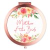 Andaz Press Rose Gold Compact Pocket Makeup Mirror Wedding Gift, English Garden Florals, Mother of The Bride, 1-Pack, Girls Women Bridal Shower Wedding Party Gifts
