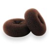 TwistyTieLB Hair Donut Bun Maker, 2 Count Medium (3 Inch/Brown) - Easy to Use Ring Style Bun for Short and Thin Hair