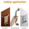 12 Inch Stainless Steel Shower Grab Bar - ZUEXT Shower Handle, Bathroom Balance Bar - Safety Hand Rail Support - Handicap, Elderly, Injury, Senior Assist Bath Handle (w/Self-adhesive Stick-on Hook)