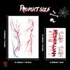 Kiss Tattoos Temporary Halloween Red Bleeding Stitch Scary Prank Makeup for Kids Girls Adult Women Face Body Halloween Decorations-40 Sheets
