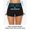 Lecieldusoir Women's Swim Shorts High Waisted Bathing Suit Bottoms Swimsuit Boy Shorts Swimwear Bikini Board Shorts Black