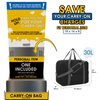 For Spirit Airlines Personal Item Bag 18x14x8 Foldable Travel Duffel Bag Tote Duffle Carry on Luggage for Women and Men 30L(Black (With Shoulder Strap))