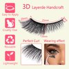 5 Pairs Cat Eye False Eyelashes, UHOMENY Angel Wings Cat Eye Lashes Natural Look Fox Eyelashes Adhesives Makeup Eye Angel Lashes Extension Fairy Sexy Eyelash (Black)