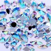 Mix Sizes 300pcs Crystal Clear AB Nail Art Rhinestones DIY Non Hotfix Flatback Acrylic Nail Stones Gems For 3D Nails Art Decorations (Clear AB)