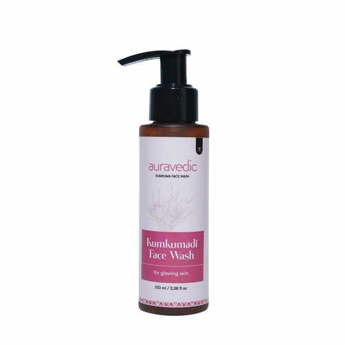 Auravedic Kumkumadi Gel Face Wash | Gently Cleanses Makeup, Impurities & Oil | Ayurvedic Beauty Ritual with Saffron | Helps Give Glowing Skin | 3.38 Fl Oz/100 ml