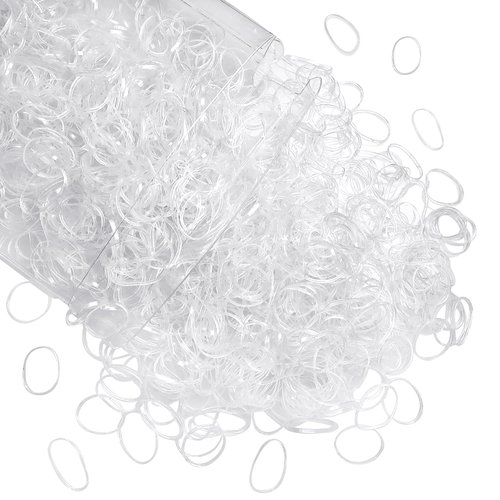 TUUXI Clear Elastics Hair Bands 1500 Pcs Mini Hair Rubber Bands Small Elastics Hair Ties No Damaged Hair Accessories for Women Braids