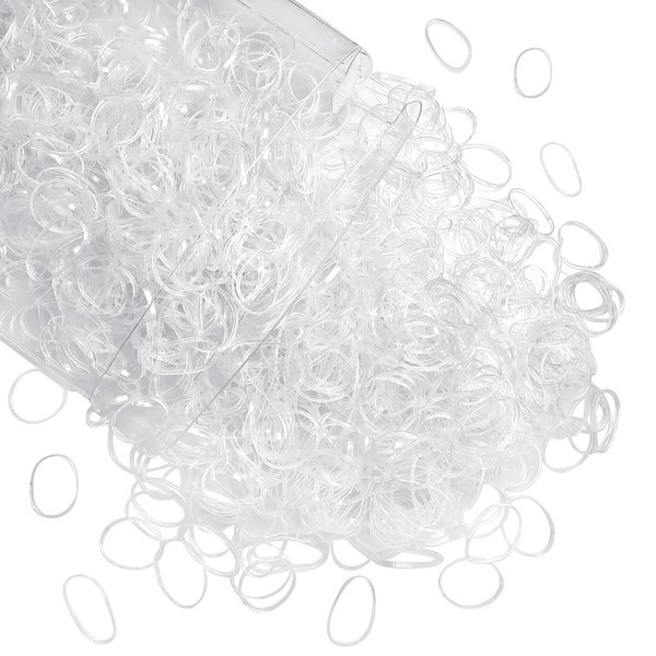 TUUXI Clear Elastics Hair Bands 1500 Pcs Mini Hair Rubber Bands Small Elastics Hair Ties No Damaged Hair Accessories for Women Braids