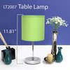Simple Designs LT2007-GRN Chrome Mini Basic Table Lamp with Fabric Shade, Green