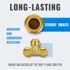 SUNGATOR Plumbing Tee Fittings 1/2 Inch, Push T Fittings 1/2", No Lead Brass Push Pex Fittings, Push to Connect Tee Fittings for PEX, Copper, CPVC Transition, with 1 Disconnect Clip, Pack of 2
