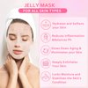 Ouhans Jelly Mask Powder for Facials Care,Rose Petals Gel Jelly Face Mask,Professional Peel off Rubber Mask,Hydrating Jelly Mask,DIY Spa Mask with Double-ended Silicone Brush,23 Fl Oz