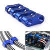 6AN Hose Separator Clamp Aluminum Fuel Line Mounting Clamp Divider Hose Fitting Adapter Fit for 3/8 Fuel Line, Oil Line, Brake Line, Water Pipe and Gas Line,Blue,4pcs
