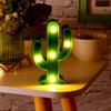 Jutom 4 Pieces LED Cactus Light Mexican Party Decorations Cactus Night Decor Cinco De Mayo Decorations Cute Lamp for Table Kids' Room Bedroom Party Decorations(Novel Cactus, 4.72 x 2.76 Inch)