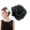 Black Rose Flower Hair Clips Flower Brooch Pin Up Mexican Flamenco Dancer Fabric Flowers Headwear Barrette Styling Tools Accessories for Women Girls Birthday Christmas Party Gifts Decoration 1pcs