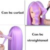 SILKY 26"-28" Long Hair Mannequin Head with 60% Real Hair, Hairdresser Practice Training Head Cosmetology Manikin Doll Head with 9 Tools and Clamp - Purple, No Makeup