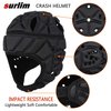 surlim Soft Helmet Flag Football Rugby Helmet Scrum Cap Soft Shell Helmet Soccer Headgear for Youth Adults (Black, Medium)
