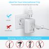European Travel Plug Adapter Kit, VINTAR International Plug Adapter with 3 USB Ports (2 USB C,3.4A) 2 American Outlets, Type C,G,E/F Detachable Attachments, Adapter for US to UK Europe France Italy