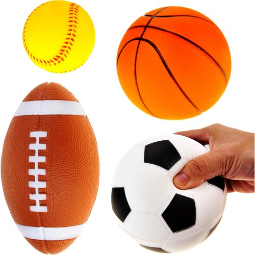 PowerTRC Foam Sports Toys for Toddlers 1-3 | Soft Soccer Ball, Football, Basketball & Baseball Set | Safe, Non-Toxic Balls for Kids | Active Play, Outdoor Fun, Sports Ball Set for Early Development