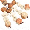 AMONIDA Parrot Corn Cob Chew Toy, Corn Cob Cuttlefish Bone Rattan Wood Beech Wood Nuts Bird Chew Toys, for Peony, Cockatiel, Budgerigar (Rattan Ball Model)