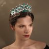 ShulaSHOP Green Wedding Tiara for Women, Crowns for Women Rhinestone Bridal Crown Princess Tiara Headband, Costume Party Accessories for Brithday Halloween