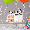cobee Panda Figures Cake Toppers, 8 Pcs Miniature Cake Decorations Panda, Birthday Party Supplies Panda Cake Toppers Decor