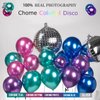 Metallic Balloon garland kit 135Pcs Disco Party decorations with Chrome Blue Red Purple Silver Disco ball balloons for 80s 90s Themed Birthday graduation 2025 new year Party eve Decorations