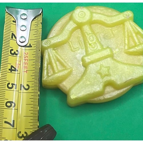 Libra Soap, Crystal Inside Soap, Gemstone Soap, Honeysuckle Scent, Zodiac Soap, Horoscope Gift, Vegan Bar Soap, Astrology, Yellow Soap