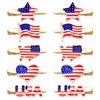 NVENF American Flag Hair Clips for Women Enamel Rhinestone Star Heart Hairpins USA Independence Day Hair Barrettes Dainty 4th of July Hair Accessory (5 Pairs)