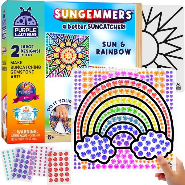 SUNGEMMERS Window Art Suncatcher Kits, Diamond Art - Stocking Stuffers for Kids, 7 6 Year Old Girl Gifts Idea - Christmas Gifts for 4 5 6 7 8 9 10 Year Old Girls & Boys, Crafts for Kids Ages 6-8 8-12