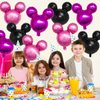 9Pcs Minnie Party Foil Balloons,27” Black,Rose Red, Pink Balloons For Minnie Party,Baby Shower,Girls Party Kids Birthday Theme Party Decoration Supplies