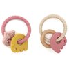 Gogzy - Silicone Teether Ring, BPA Free, Bracelet Toys for Baby (MC3-Pink_Beige)