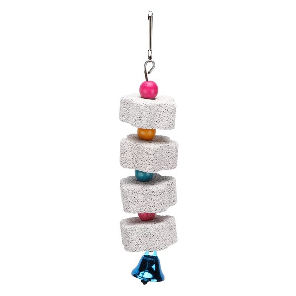 Msiud Parrots Chewing Toy, Bird Beak Grinding Stone with Bell Teeth Grind and Beaks Trim Toy Pet Supply Cage Accessories Suitable for Budgies Parakeet Cockatiel Hamster Chinchilla Rabbit