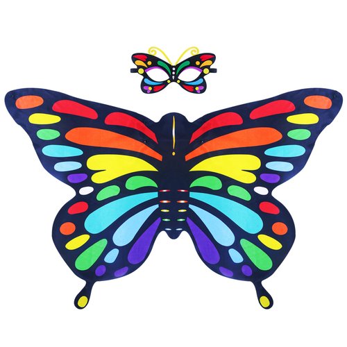 Creatoy Butterfly Wings Toddler Caterpillar Costume Kids Rainbow Dress Up Wings for Boys Girls Bu...