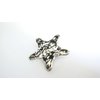 Small silver hammered metal star alligator hair claw clip clamp fine hair
