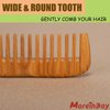Moreinday Wooden Comb for Hair Growth, Wood Comb for Women, Wooden Wide Tooth Comb for Women, Wooden Hair Comb for Men - Green Sandalwood