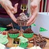Football Party Supplies: 96-Count Football Cupcake Liners & 96pcs Cupcake Toppe -Game Day, Birthday, and Tailgate Parties - Premium Football Cake Decorations - Football Party Favors