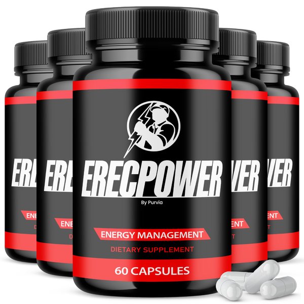 (5 Pack) Erecpower Pills, Erecpower Supplement Advanced Strength Performance Blend, Erecpower Capsules Maximum Strength Formula Erecpower Made in USA Overall Wellness Support Vitamin (300 Capsules)