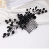 Kercisbeauty Black Rhinestones Beads Cute Hair Comb for Wedding Brides Bridesmaid Special Occasion Hair Jewelry Handmade Accessories