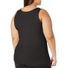 JUST MY SIZE womens Shirt-tail tank top and cami shirts, Black, 2X US