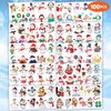 100PCS Chritsmas Snowman Temporary Tattoos Stickers Winter Theme Birthday Party Decorations Décor Supplies Favors Merry Xmas Snowflakes Tattoo Sticker Gifts For Boys Girls School Prizes Carnival