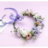 June Bloomy Flower Girl Wedding Headpiece Bridal Flower Crown Spring Wreath BOHO Garland Halo(Lavender)