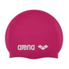 Arena Classic Unisex Soft Silicone Swim Cap for Women and Men, Intensive Training and Racing Comfortable Non-Slip Long Hair Swimming Hat, Fuchsia/White
