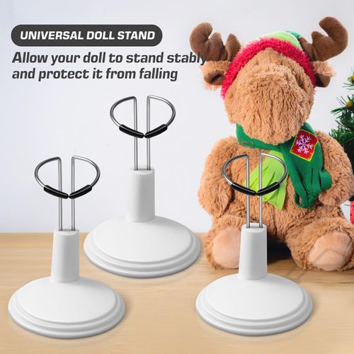 STOBOK White Doll Stand Suppprt: 4pcs Doll Display Holder Action Figures Stand Doll Bracket Doll Rack Doll Accessories, Portable Teddy Bear Stand 15CM