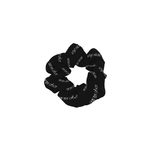 YesCustom Custom Logo Black Hair Scrunchie Customized Hair Rope Personalized