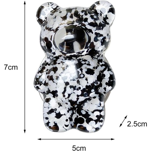 3 Pcs Mobile Phone Finger Holder Mobile Phone Finger Holder Cartoon Foldable Epoxy Sequins 3D Cute Bear Shaped Phone Grip Tok Folding Bracket for Desktop Mobile Mobile Phone Finger Stand（Multicolour）