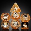 Cow DND Dice, DNDND 7PCS Resin D&D Die with Velvet Bag for Dungeons and Dragons Role Playing Games and Tabletop Games（Cow