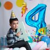 40 Inch Under the Sea Blue Number 4 Balloon, Mini Sea Animal Balloons Ocean Animal Foil Balloon, Seahorse Fish Balloons for Boys Girls Sea Theme 4th Birthday Baby Shower Party Decoration