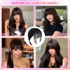 Hair Toppers for Thinning Hair Bangs Hair Clip in Extensions,Top Hair Pieces French Hair Bangs Fringe Hair Extension One Piece Clip on Front Bangs Hairpiece Forehead Topper for Girls Women,Black