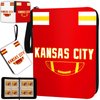 Football Card Binder with Sleeves 400 Pocket, Kansas City Football Card Holder for Trading Cards Sports Card 3 Ring Binder Folder Football Collector Album Storage Book Case Kids Boys Girls Gift